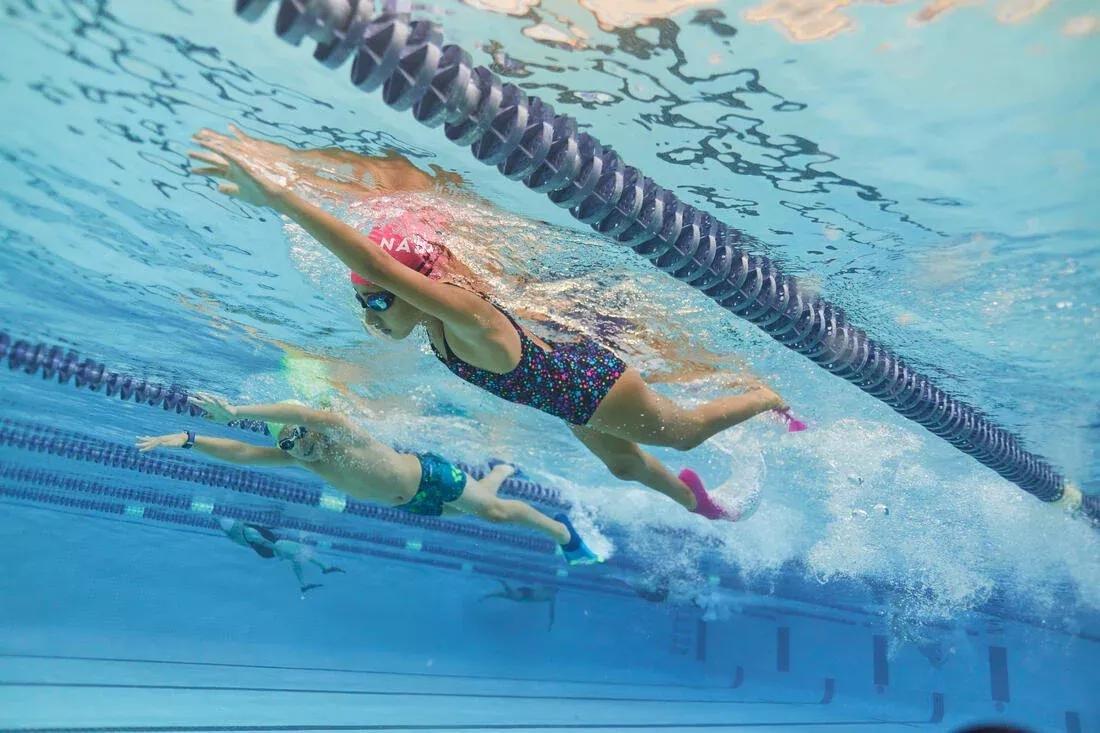 Kids Girls Swimming One-Piece Swimsuit, Black, No Color, medium