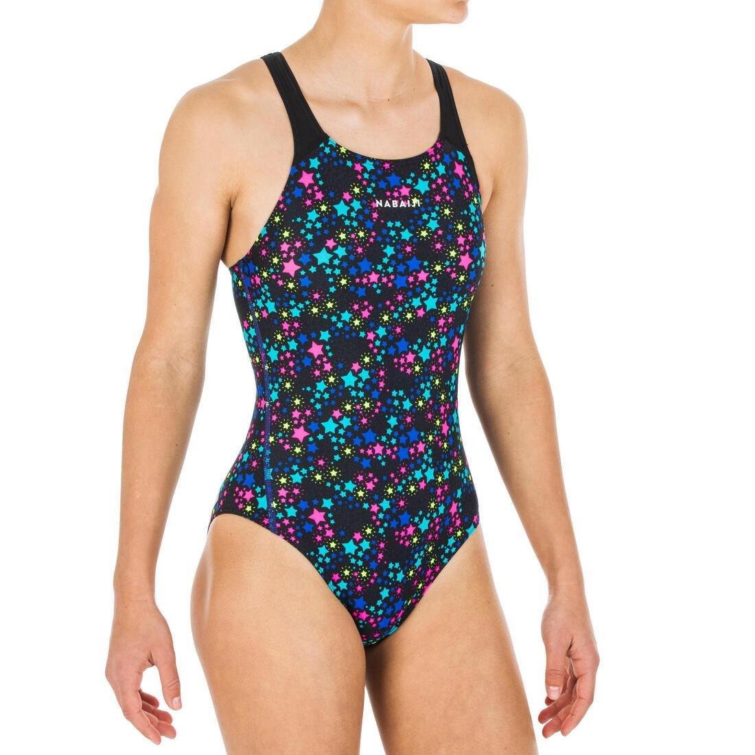 Kids Girls Swimming One Piece Swimsuit Black