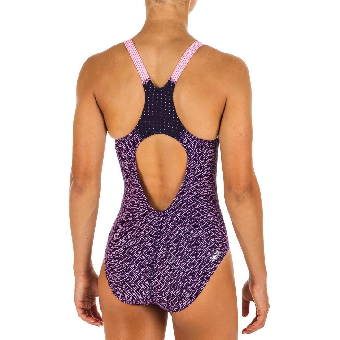 Kids Girls Swimming One-Piece Swimsuit, Black, , large image number 11