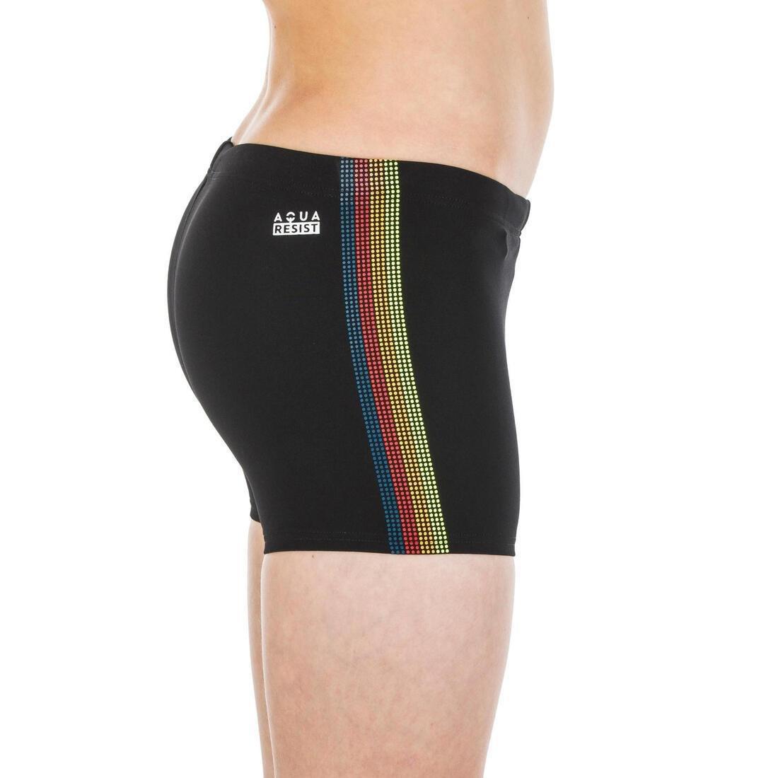 Boy's Fiti Swimming Boxer Shorts - Black, No Color, medium