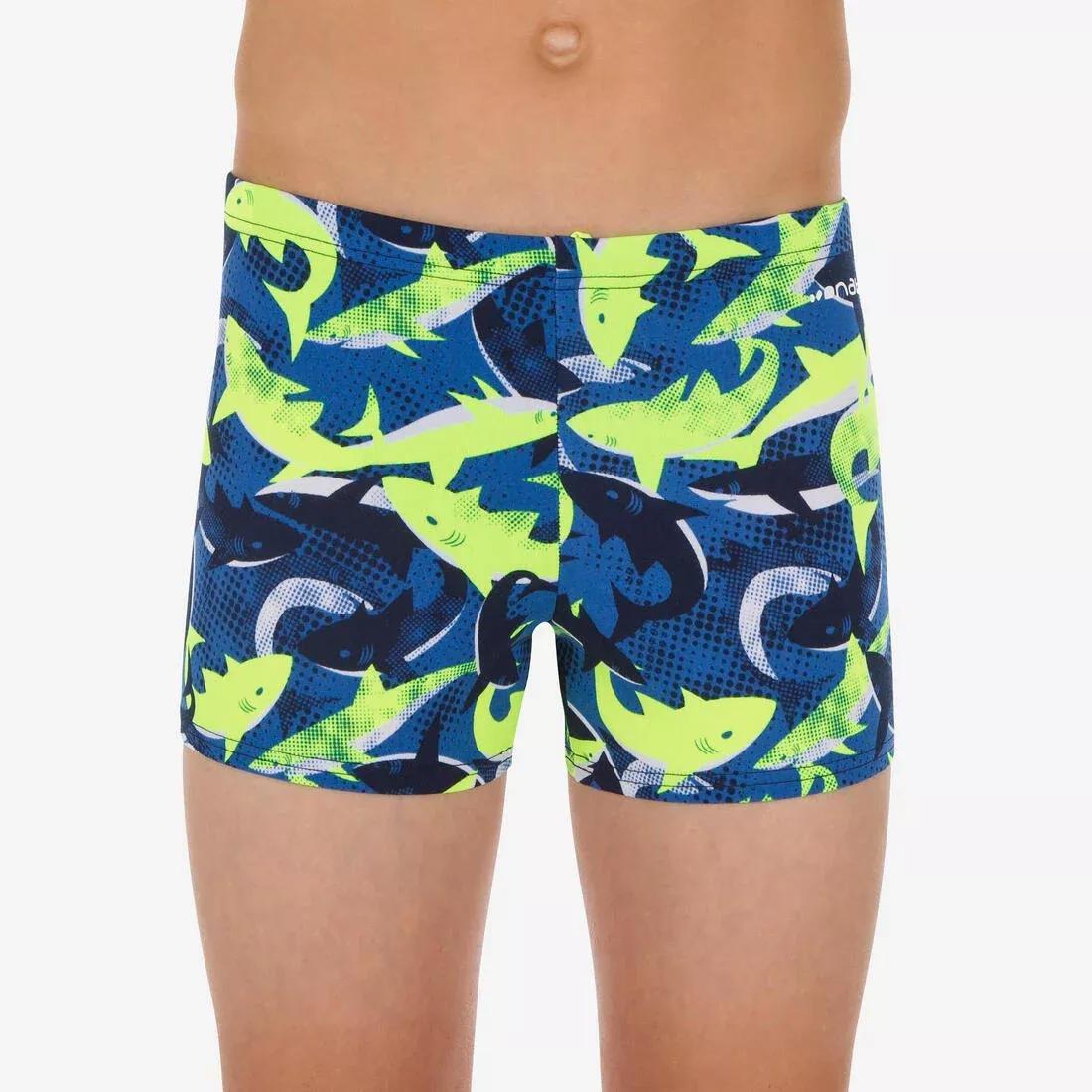 Kids Boys Fitib Swimming Boxer Shorts - All City, Navy, , large image number 1