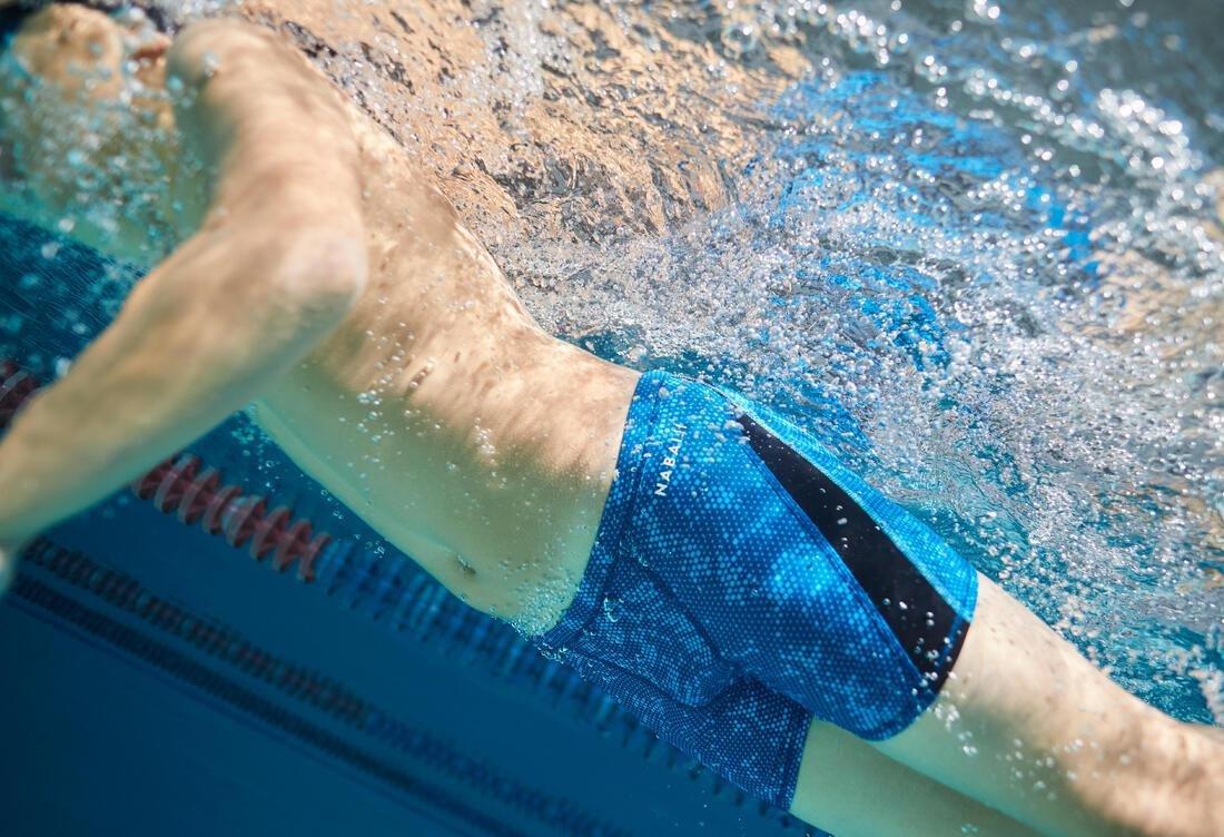 PRUSSIAN BLUE BOY'S STAB SWIMMING SHORTS - ALL STEL BLUE, , large image number 7