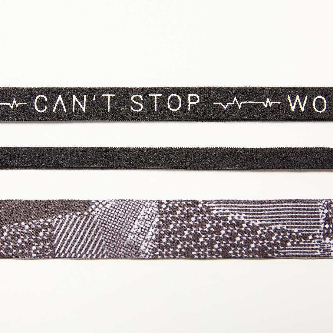 Fitness Cardio Training Hair Scrunchy Tri-Pack, Black, No Color, large image number 4