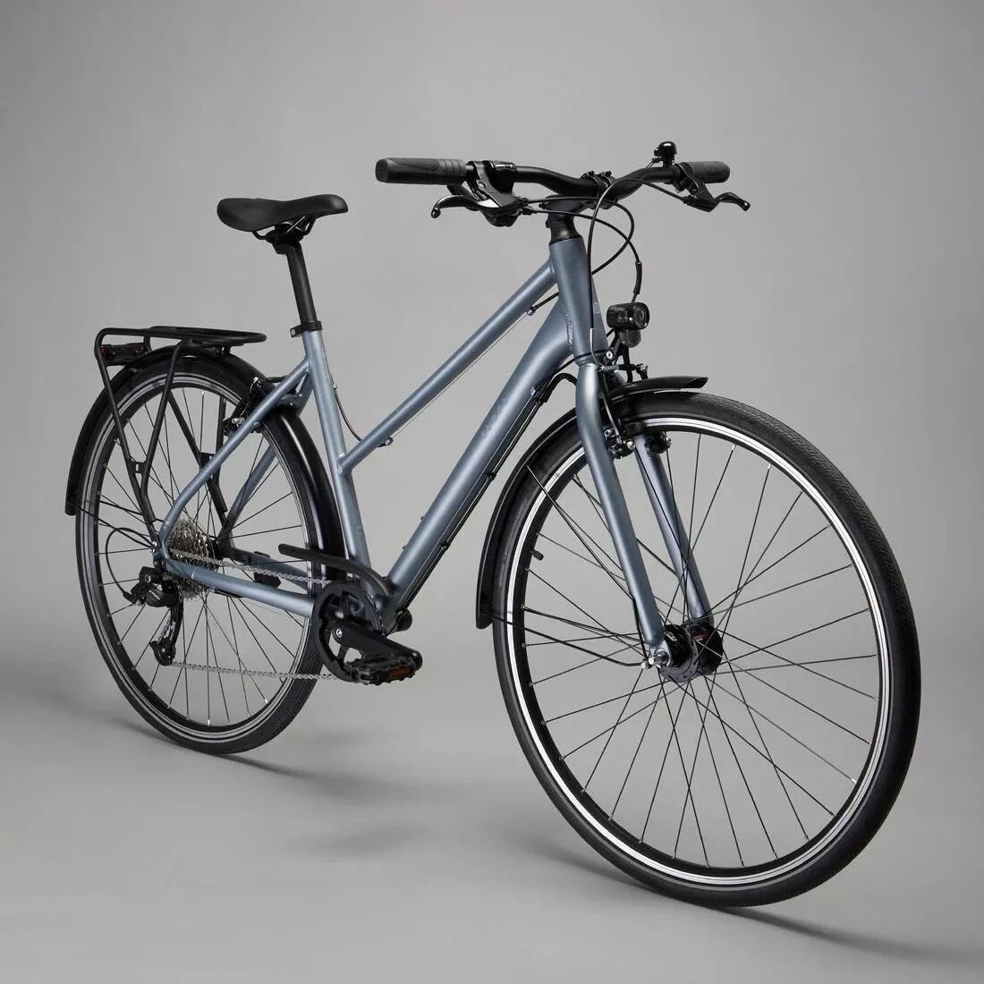 Long Distance Step-Through City Bike - 500, Grey, No Color, medium