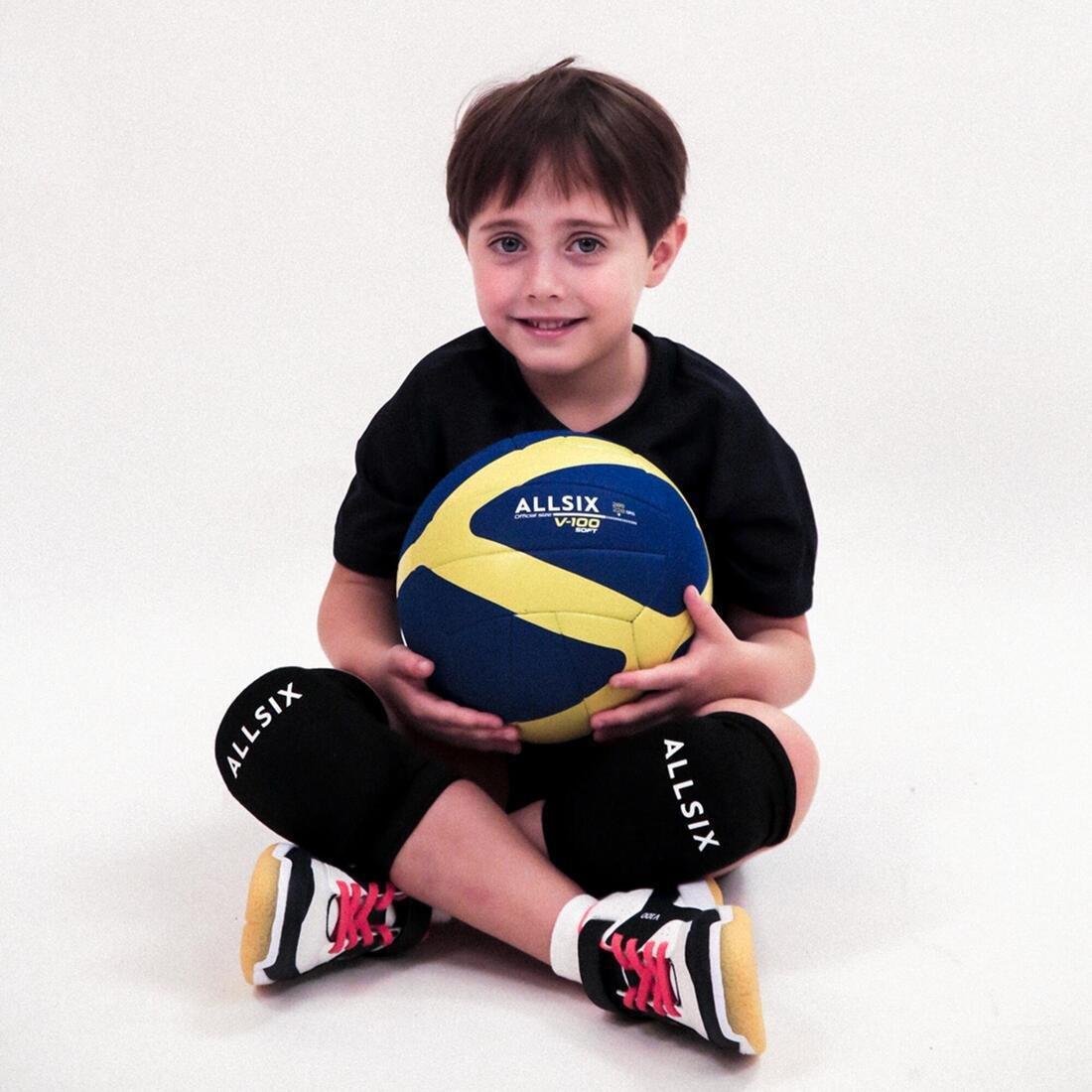 DEFAULT 200-220 g Volleyball for 6- to 9-Year-Olds V100 Soft - Blue/Yellow, No Color, large image number 1