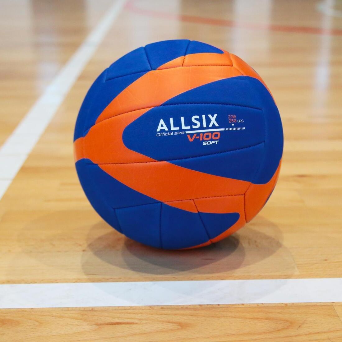 ALLSIX - 230-250 G Volleyball For 10- To -14-Year-Olds V100 Soft, Blue