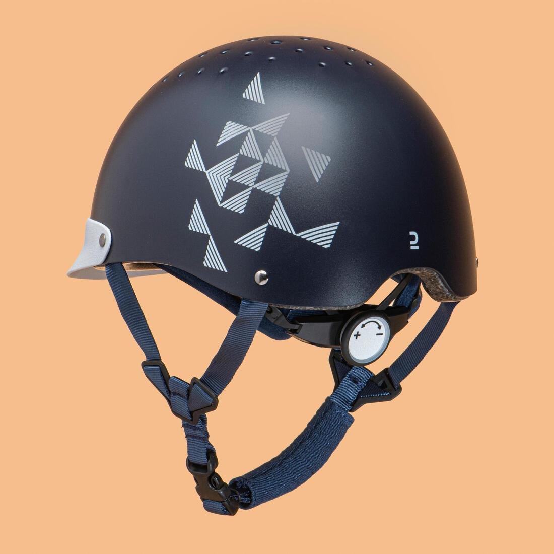 Kids Horse Riding Helmet 100, Blue, No Color, large image number 3
