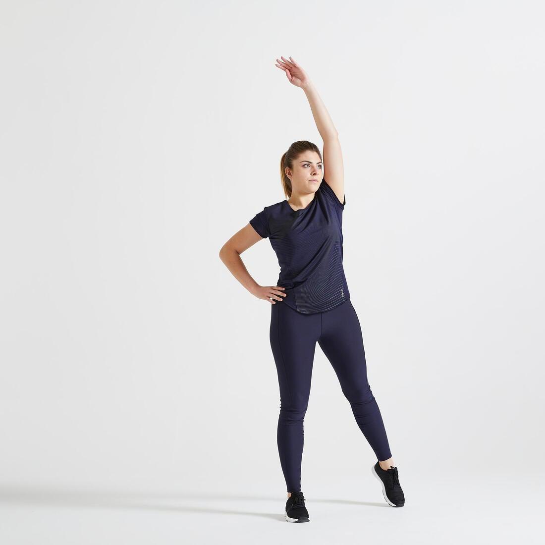 Close-Fitting Fitness T-Shirt - Printed, Blue, No Color, large image number 2