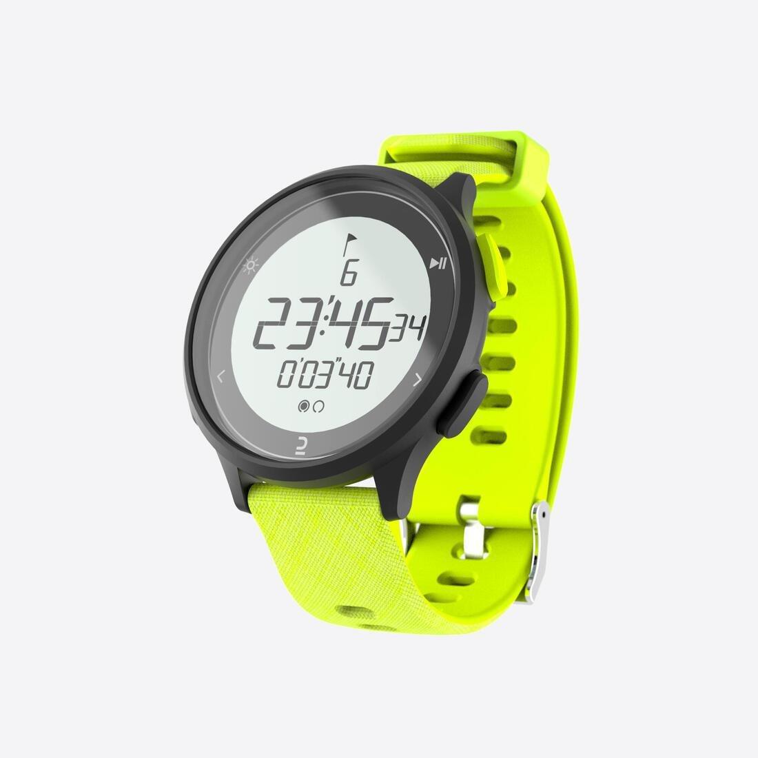 DECATHLON - W500M Running stopwatch, Fluo yellow