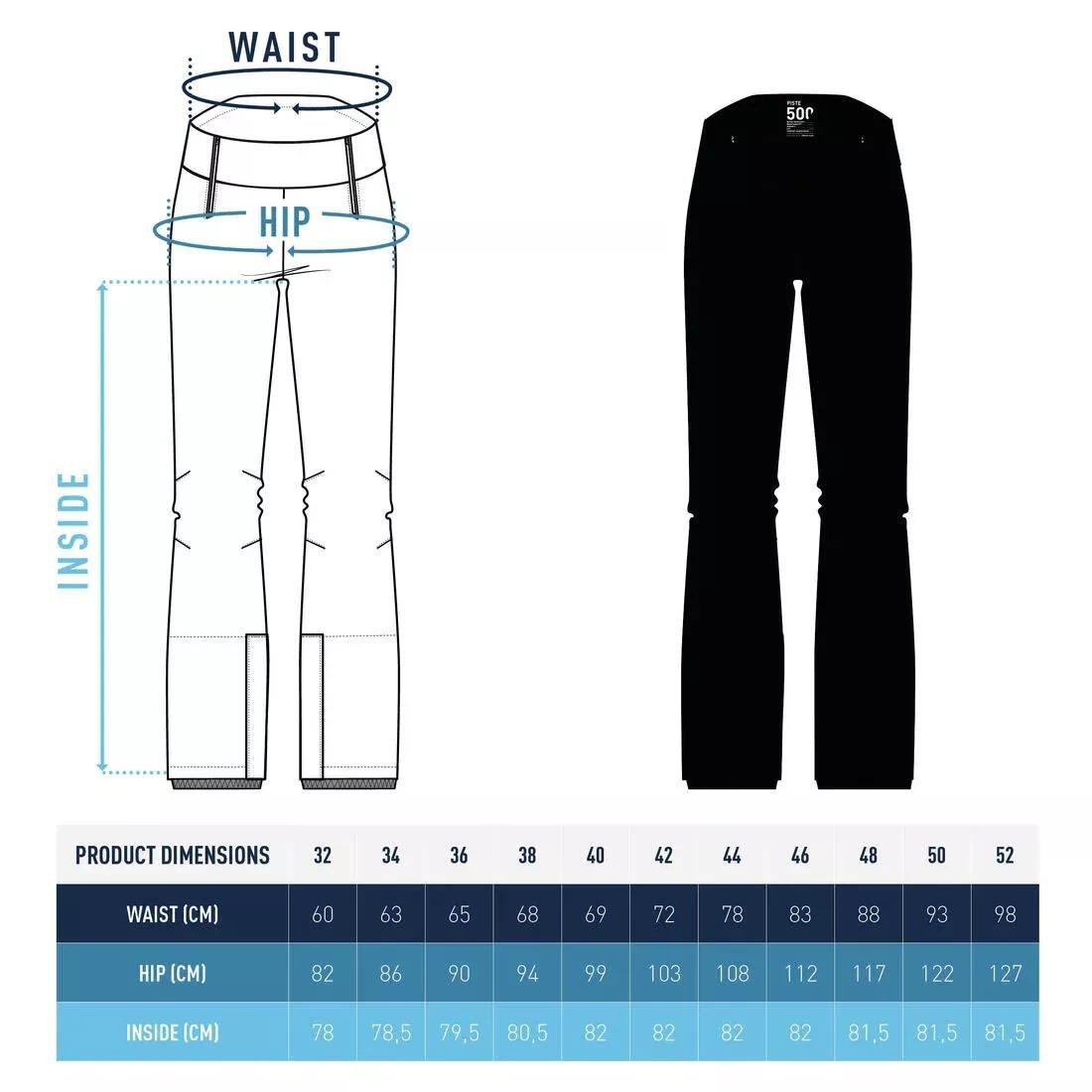 BLACK Women's Warm and Fitted Ski Trousers 500, , large image number 6