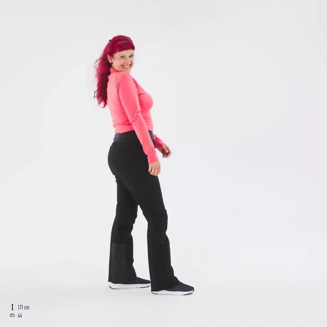BLACK Women's Warm and Fitted Ski Trousers 500, , large image number 7
