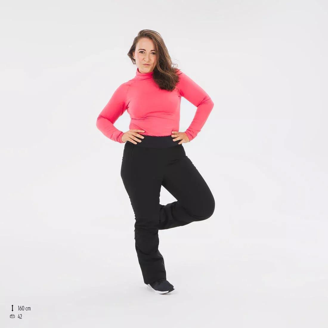 BLACK Women's Warm and Fitted Ski Trousers 500, , large image number 9