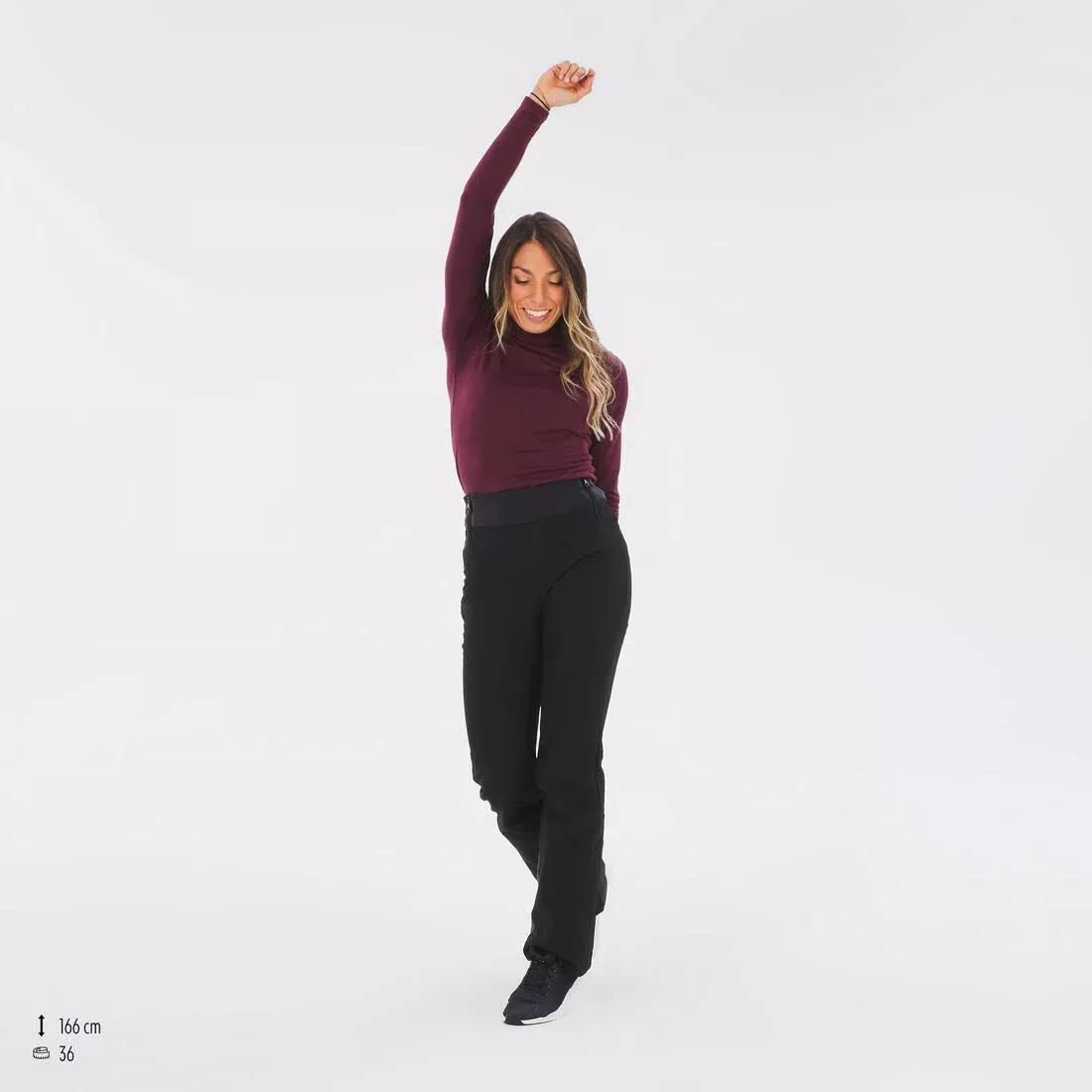 BLACK Women's Warm and Fitted Ski Trousers 500, , large image number 10