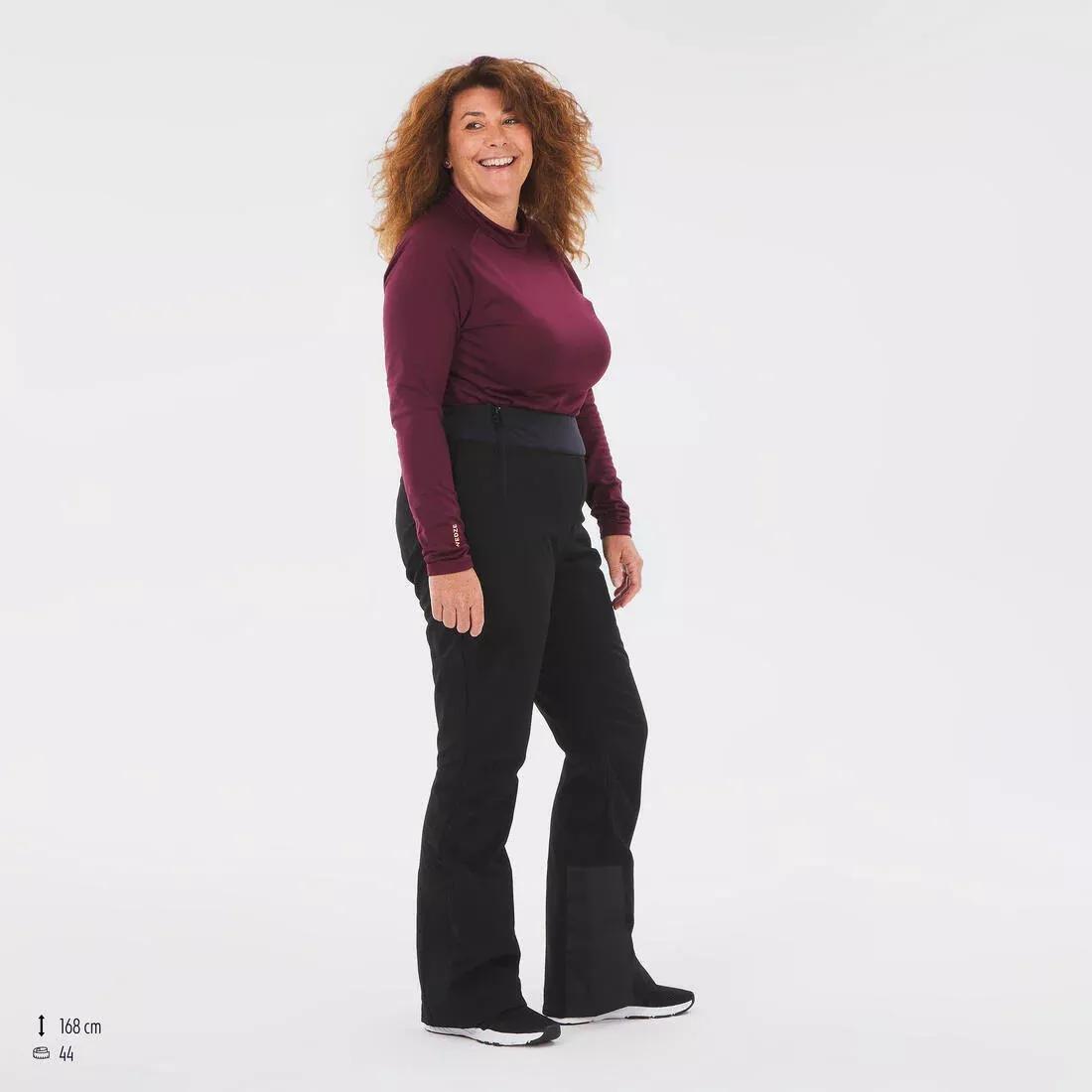 BLACK Women's Warm and Fitted Ski Trousers 500, , large image number 11