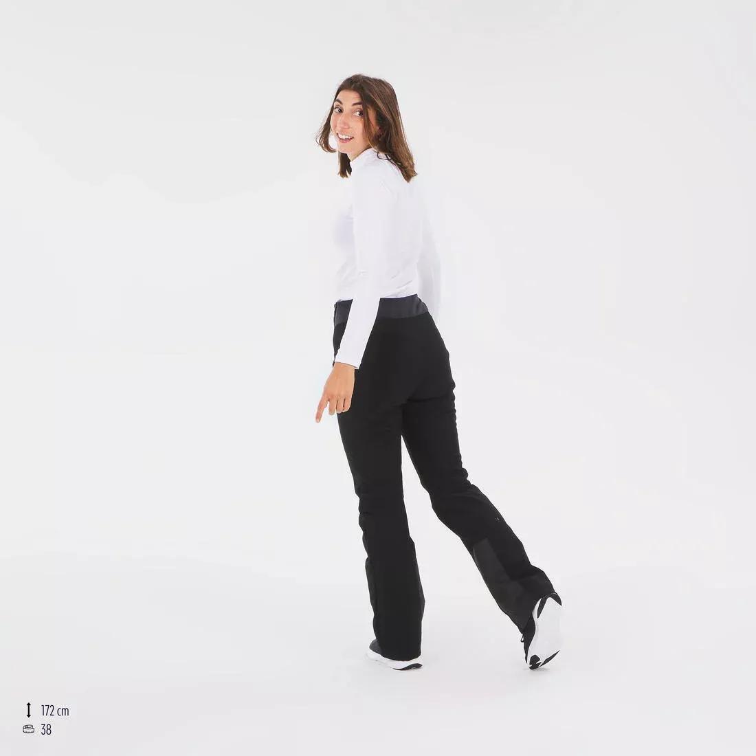 BLACK Women's Warm and Fitted Ski Trousers 500, , large image number 13