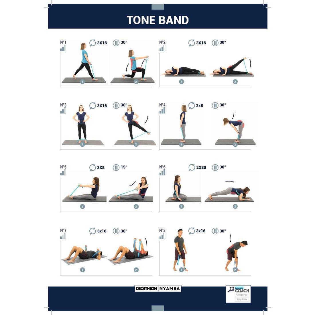 Gym Stretching Light Elastiband, Deep Blue, , large image number 4