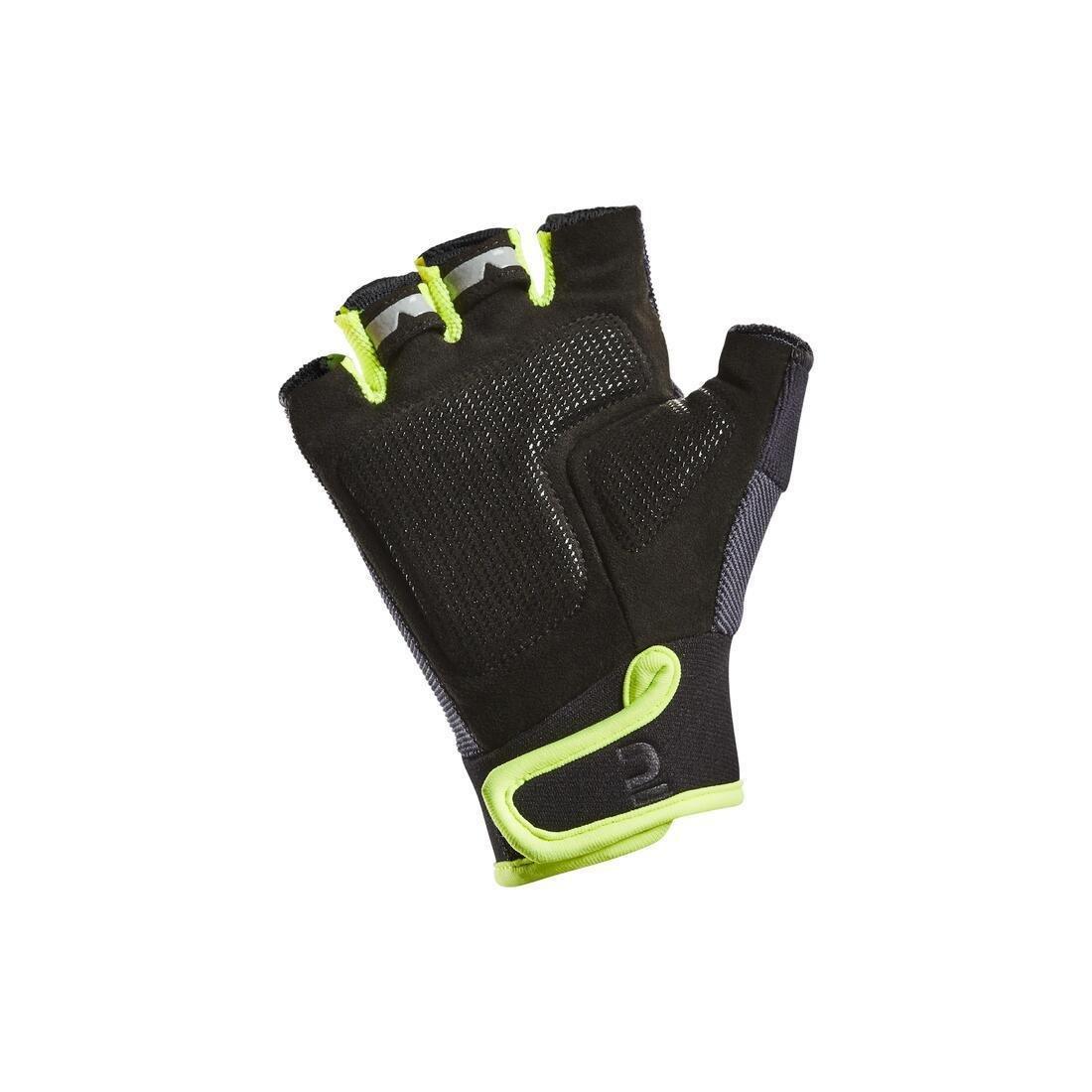 BTWIN - Kids' Cycling Gloves 500, Fluo lime yellow