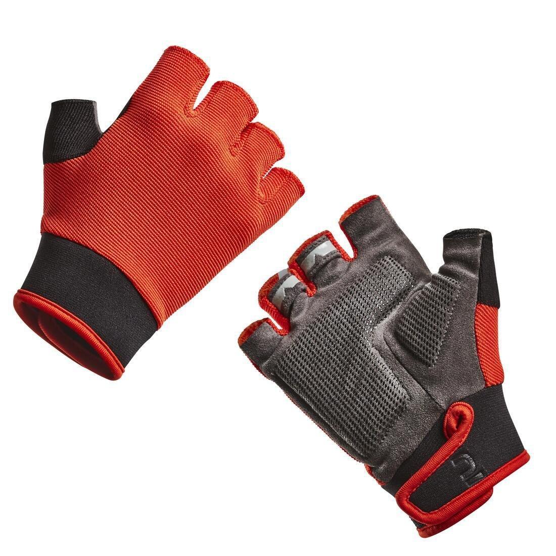BRIGHT RED Kids' Cycling Gloves 500, Ages 8-12 Years, , large image number 9