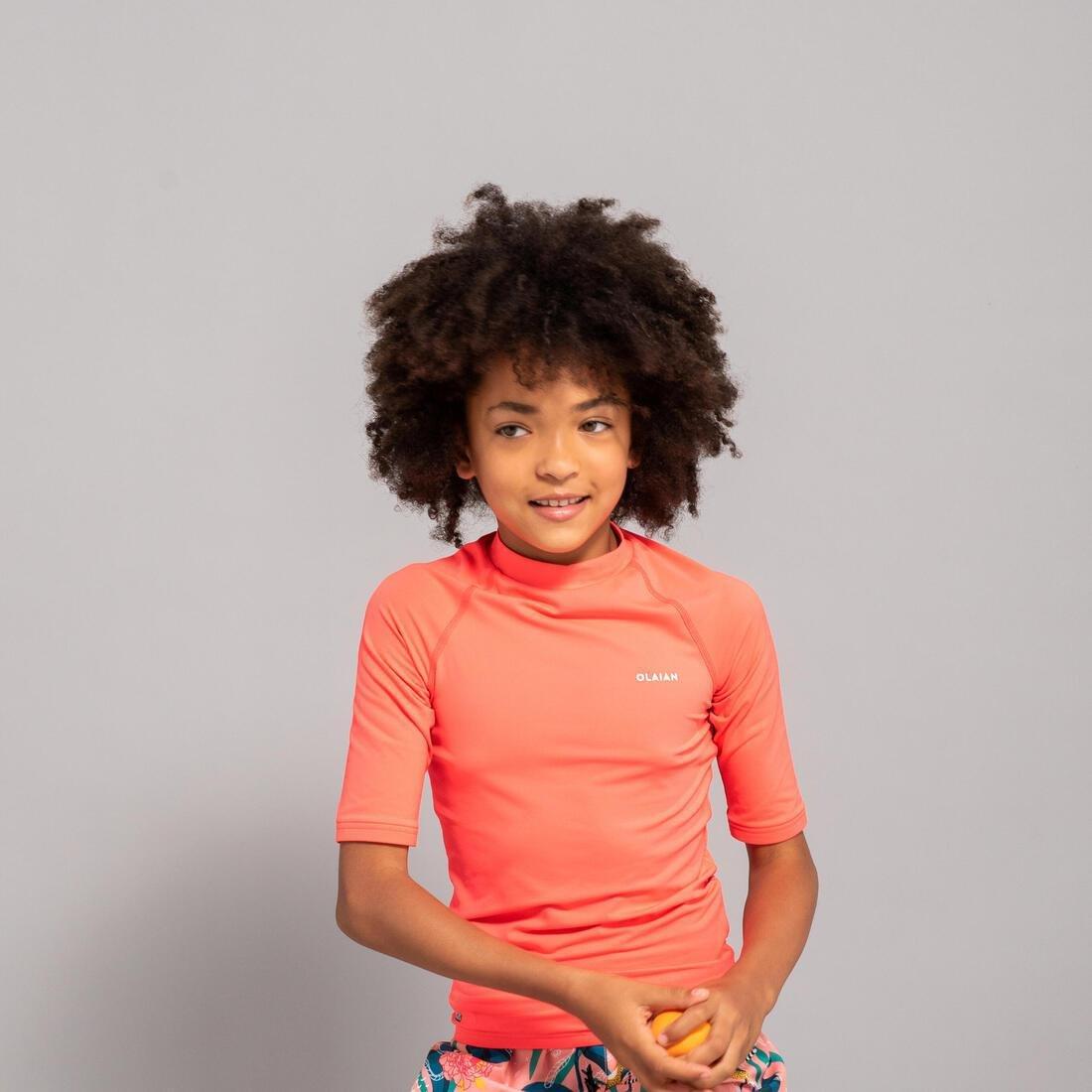 FLUO ULTRA PINK Kids' UV Protection Sun Top - Coral, , large image number 2