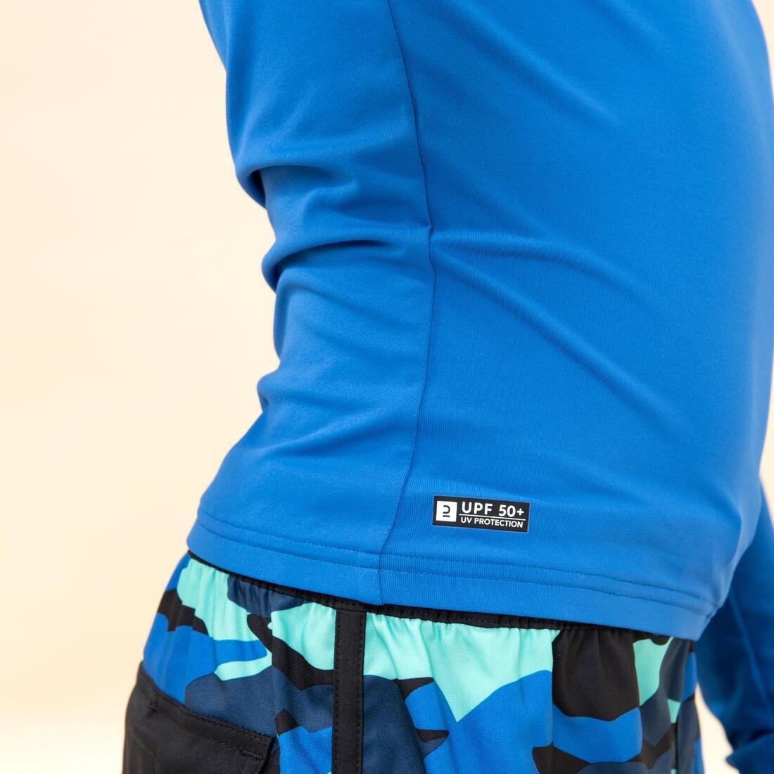 Kids Uv Protection Long Sleeve T-Shirt, Blue, No Color, medium
