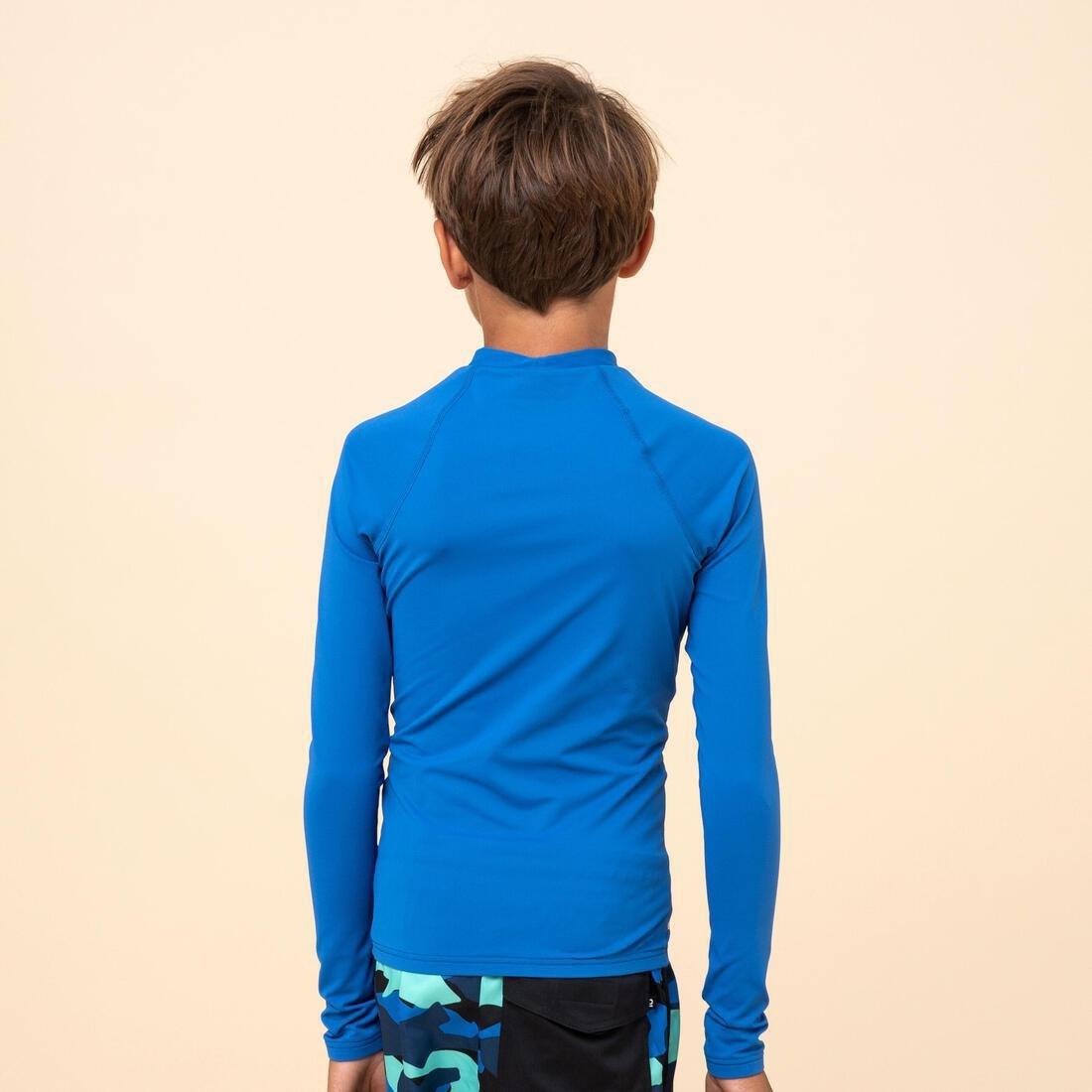 Kids Uv Protection Long Sleeve T-Shirt, Blue, No Color, medium