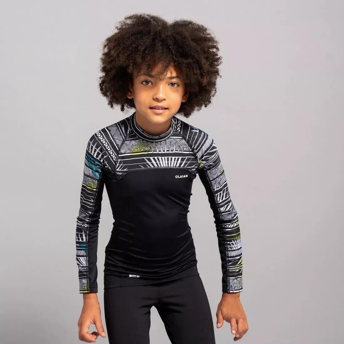Kids Boys Long Sleeve Sun Top, Black, , large image number 9