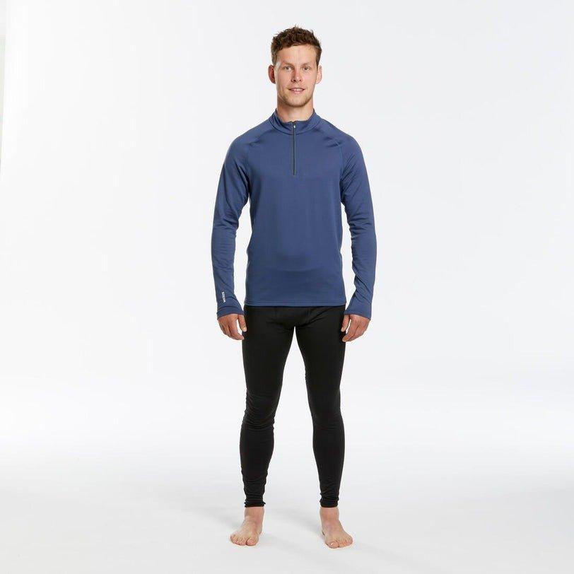 CARBON GREY Men's skiing thermal base layer top BL 500 1/2 zip, No Color, large image number 1