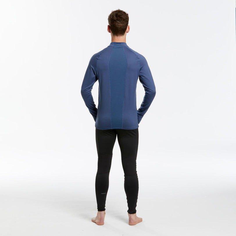 CARBON GREY Men's skiing thermal base layer top BL 500 1/2 zip, No Color, large image number 2