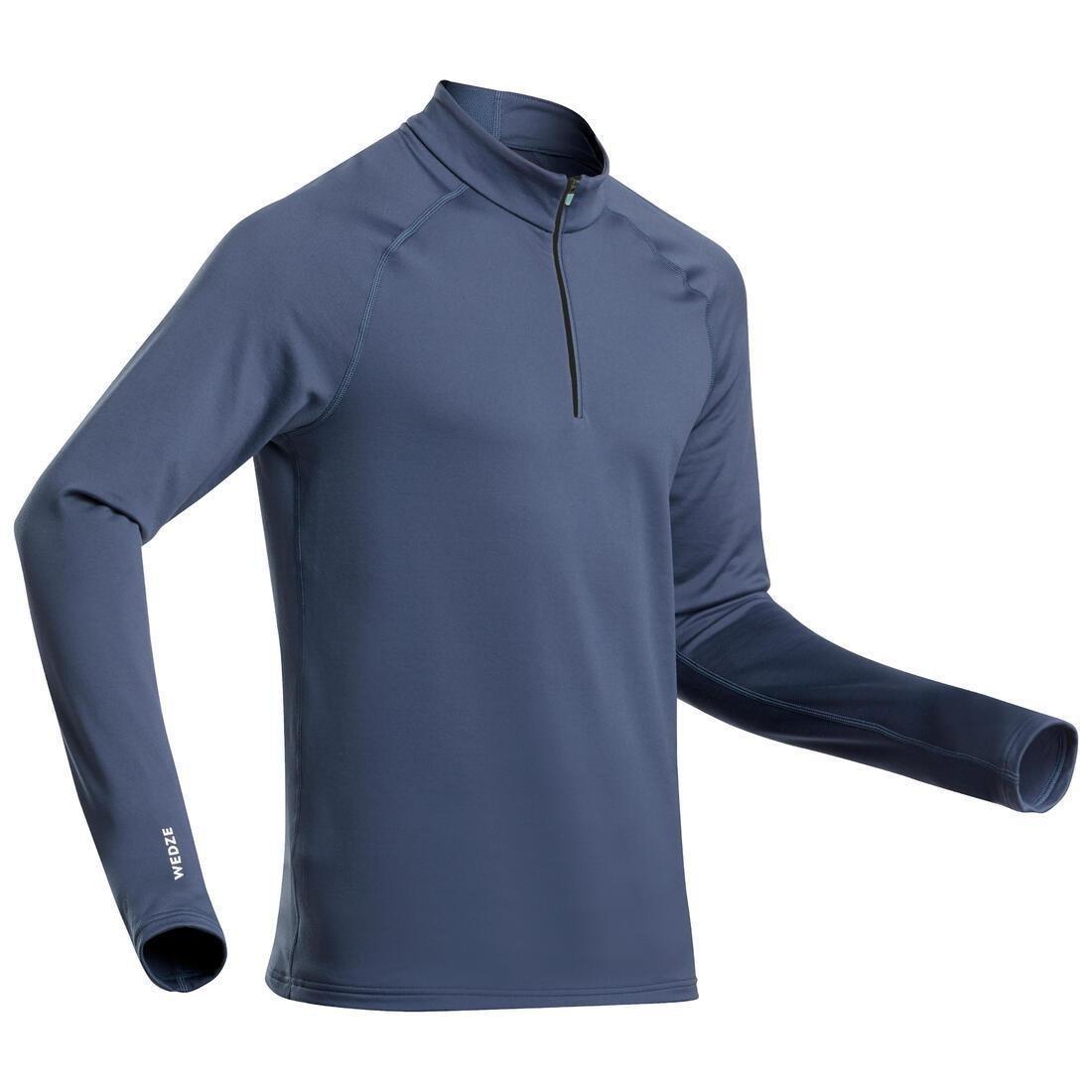 CARBON GREY Men's skiing thermal base layer top BL 500 1/2 zip, No Color, large image number 6