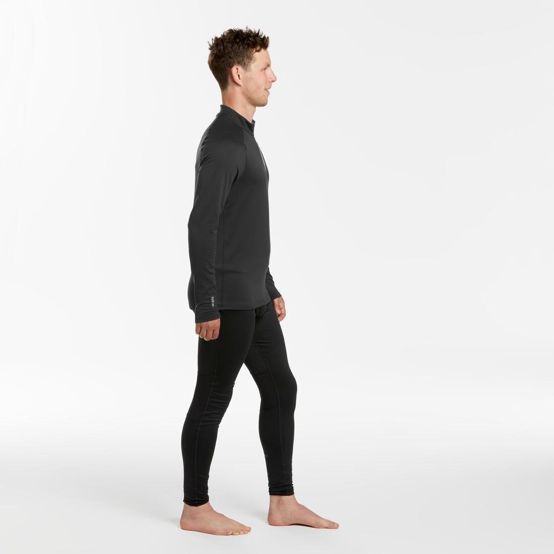 CARBON GREY Men's skiing thermal base layer top BL 500 1/2 zip, No Color, large image number 9