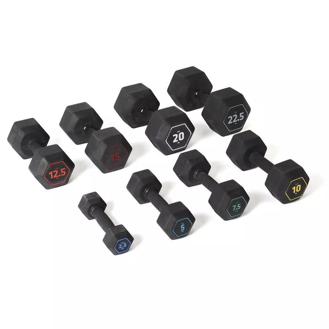 2.5 Kg Cross Training And Weight Training Hexagonal Dumbbell, Black, No Color, large image number 3