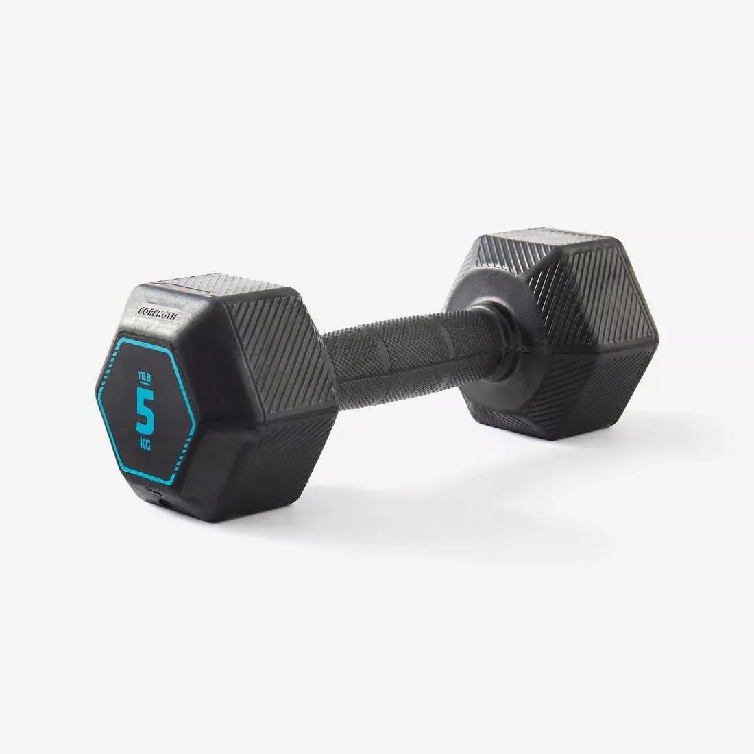5 Kg Cross Training And Weight Training Hexagonal Dumbbell, Black, No Color, large image number 0