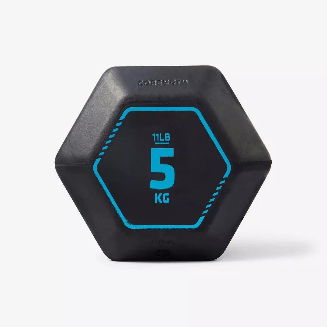 5 Kg Cross Training And Weight Training Hexagonal Dumbbell, Black, No Color, large image number 2