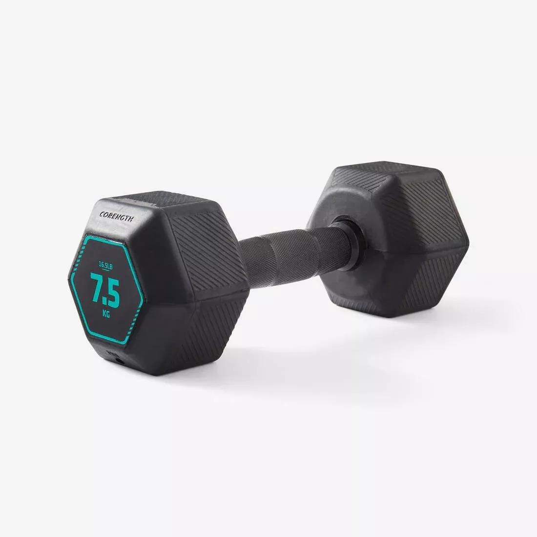 7.5 Kg Cross Training And Weight Training Hexagonal Dumbbell, Black, No Color, large image number 0