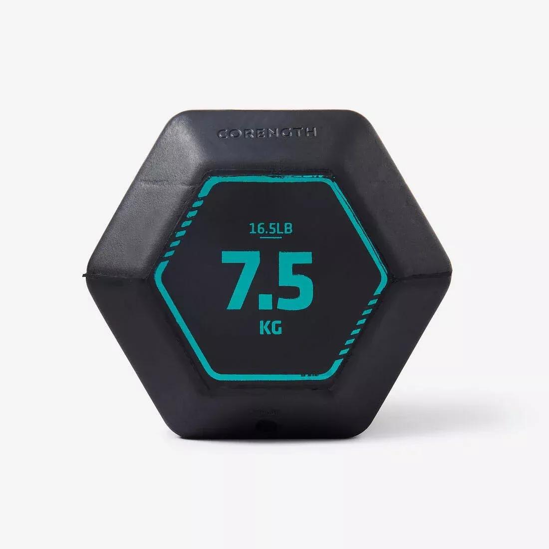 7.5 Kg Cross Training And Weight Training Hexagonal Dumbbell, Black, No Color, large image number 2