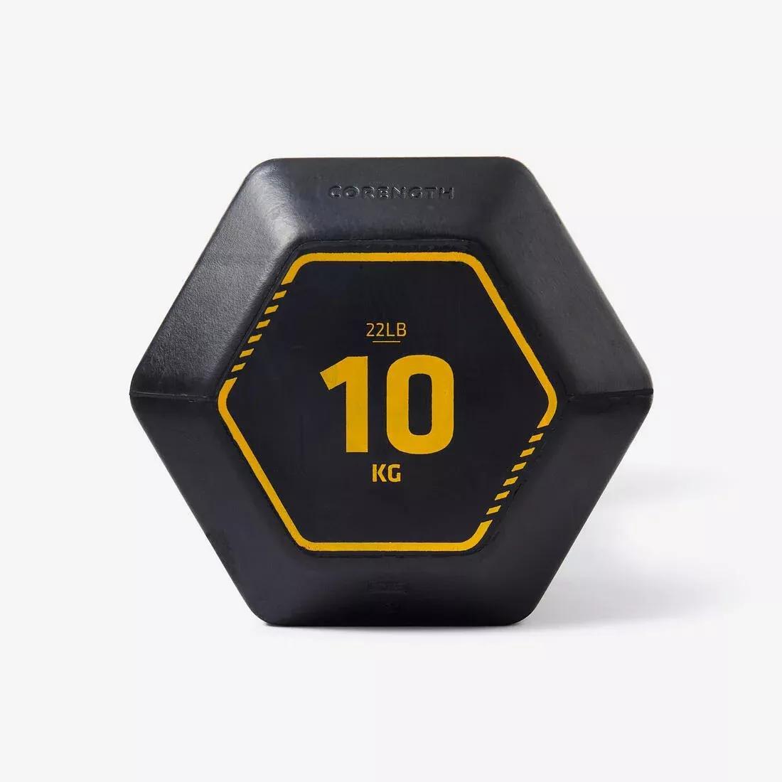 10 Kg Cross Training And Weight Training Hexagonal Dumbbell, Black, No Color, large image number 3
