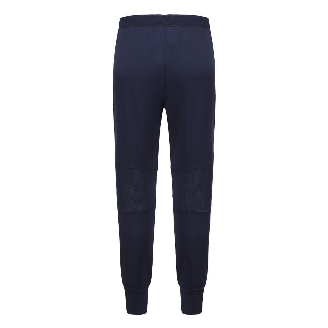 DOMYOS - Kids Light Breathable Loose-Fit Jogging Bottoms, Navy Blue