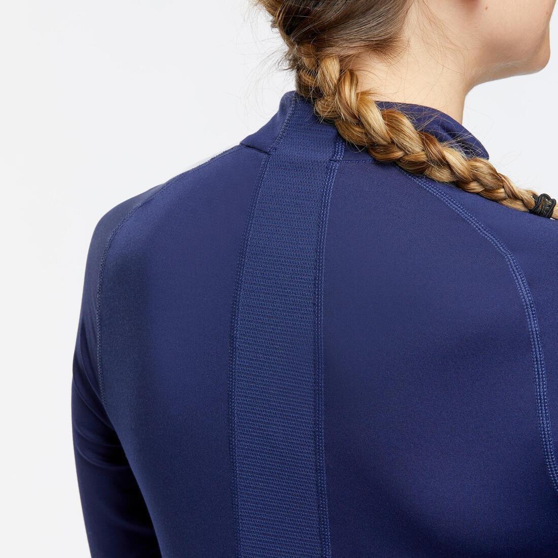 Women Ski Base Layer Top - Bl 500 1/2 Zip, Blue, No Color, large image number 6