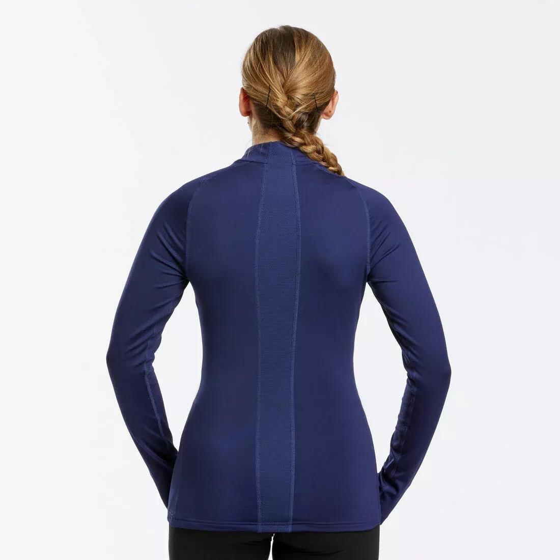 Women Ski Base Layer Top - Bl 500 1/2 Zip, Blue, No Color, large image number 7