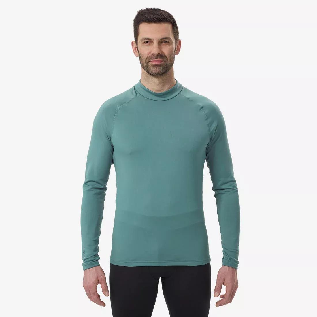 Men Ski Base Layer Top - Bl 500, Green, No Color, large image number 0