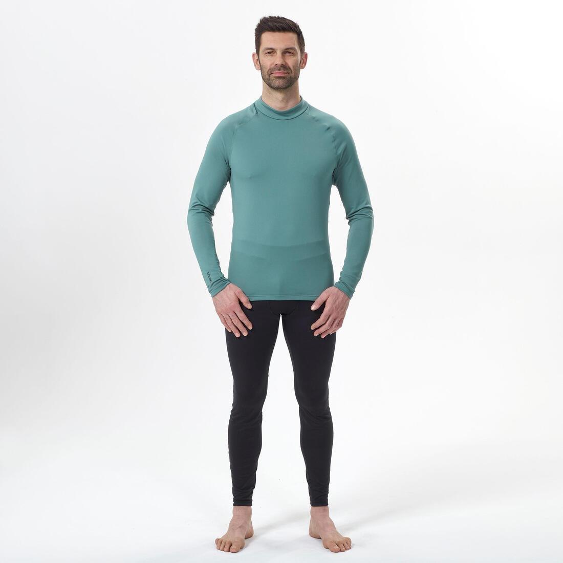 Men Ski Base Layer Top - Bl 500, Green, No Color, large image number 3