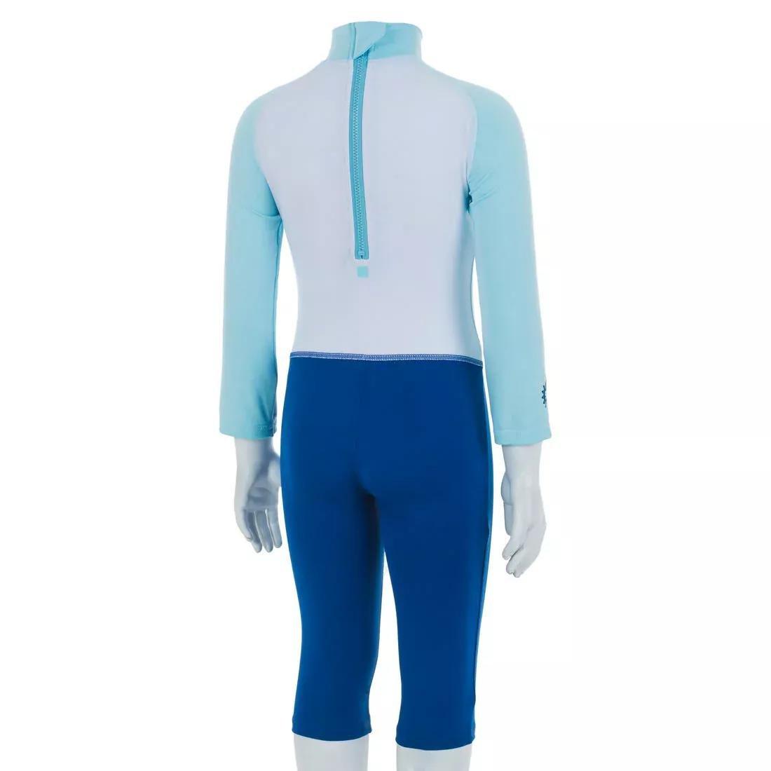 Baby /Kids Swimming Long Sleeve V-Protection Sit Print, Deep Blue, No Color, medium