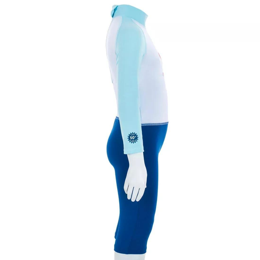 Baby /Kids Swimming Long Sleeve V-Protection Sit Print, Deep Blue, , large image number 6