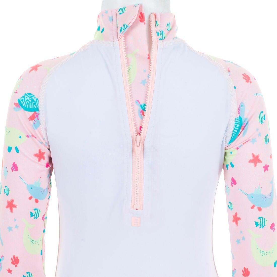 Girls /Kids Long-Sleeve Uv-Protection Swimming Suit Print, Bubblegum, , large image number 12