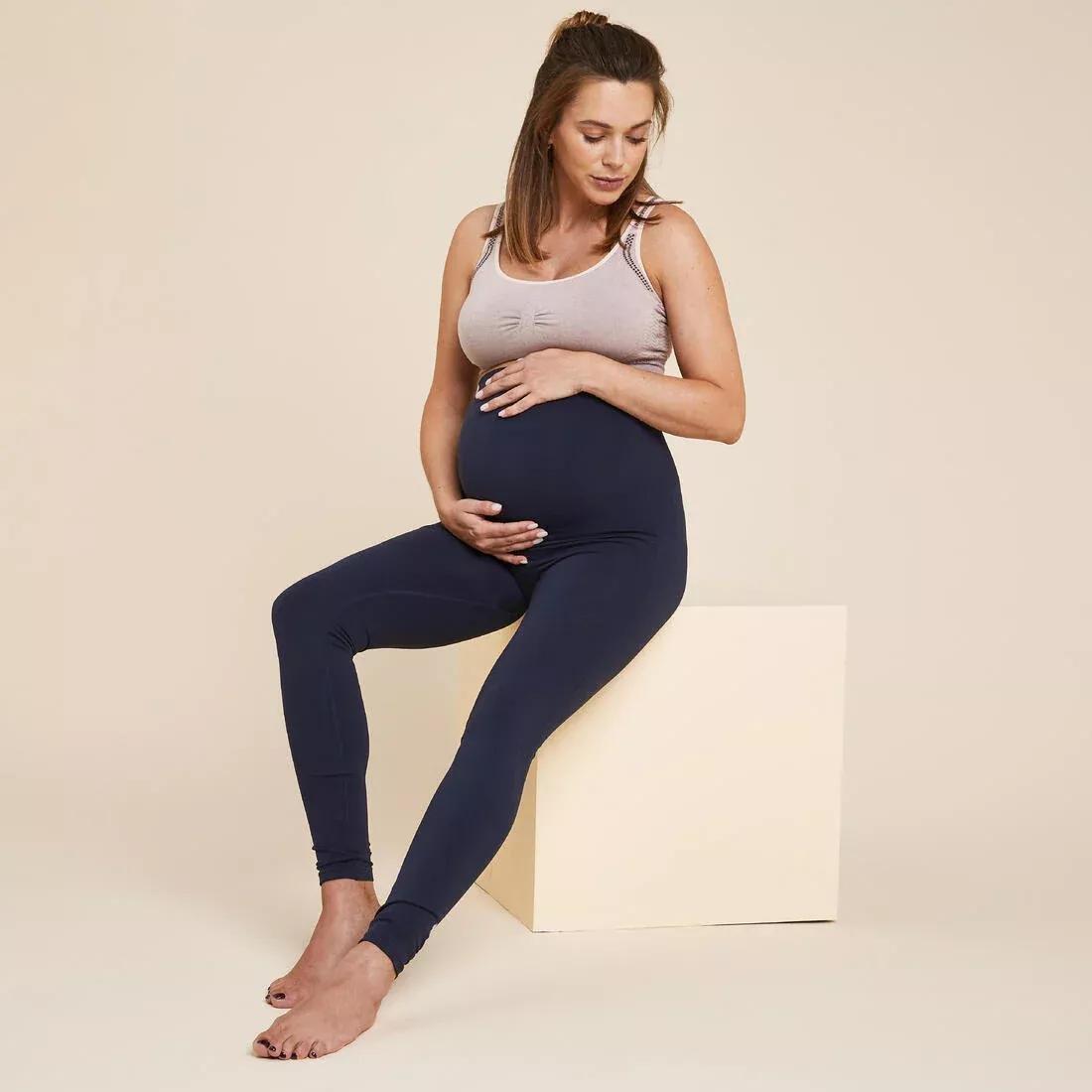 DOMYOS--PRE NATAL YOGA LEGGING BLUE, , large image number 1