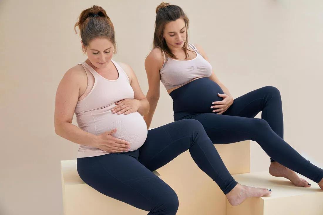 DOMYOS--PRE NATAL YOGA LEGGING BLUE, , large image number 6