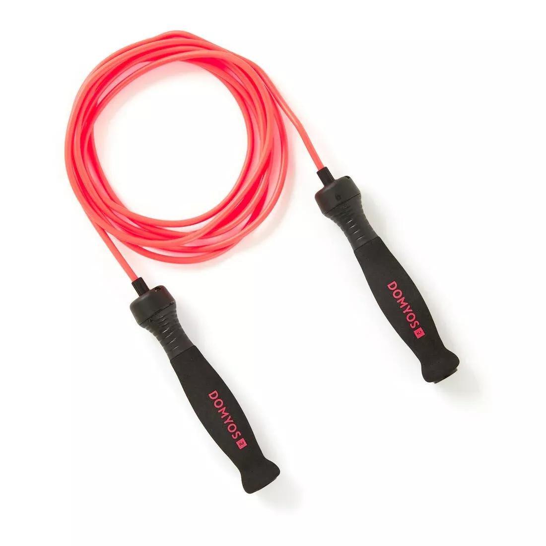 DOMYOS - Foam Skipping Rope JR500, Fluo Coral Pink