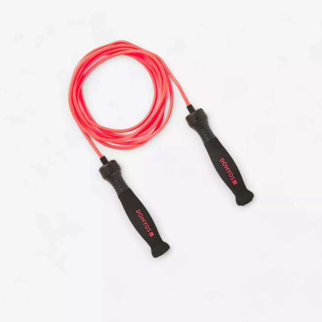 Foam Skipping Rope JR500, Fluo Coral Pink, No Color, large image number 1