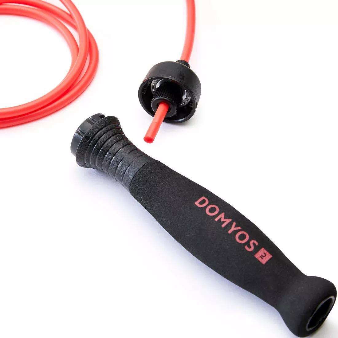 DOMYOS - Foam Skipping Rope JR500, Fluo Coral Pink