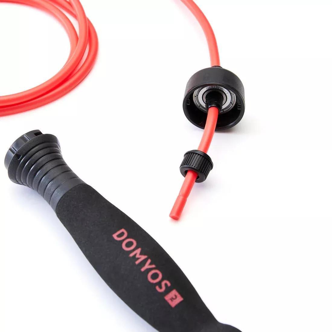 DOMYOS - Foam Skipping Rope JR500, Fluo Coral Pink